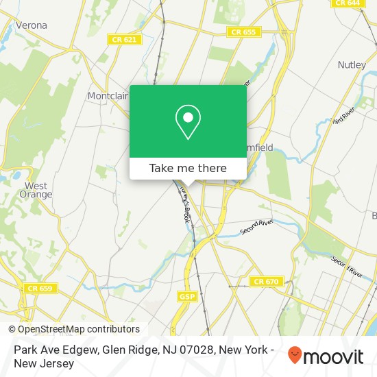 Park Ave Edgew, Glen Ridge, NJ 07028 map