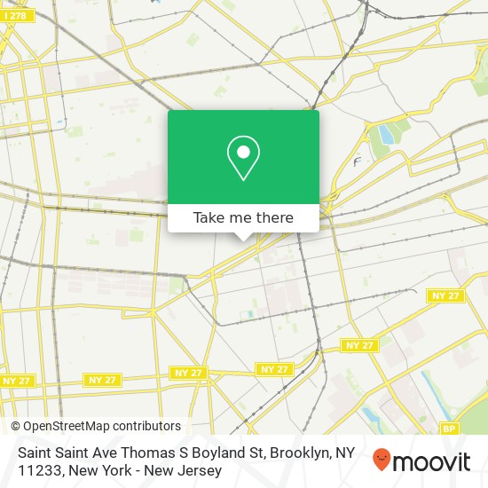 Mapa de Saint Saint Ave Thomas S Boyland St, Brooklyn, NY 11233