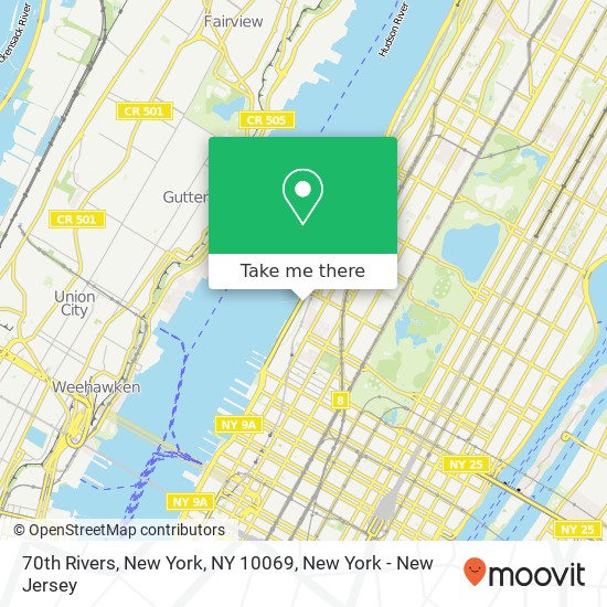 Mapa de 70th Rivers, New York, NY 10069