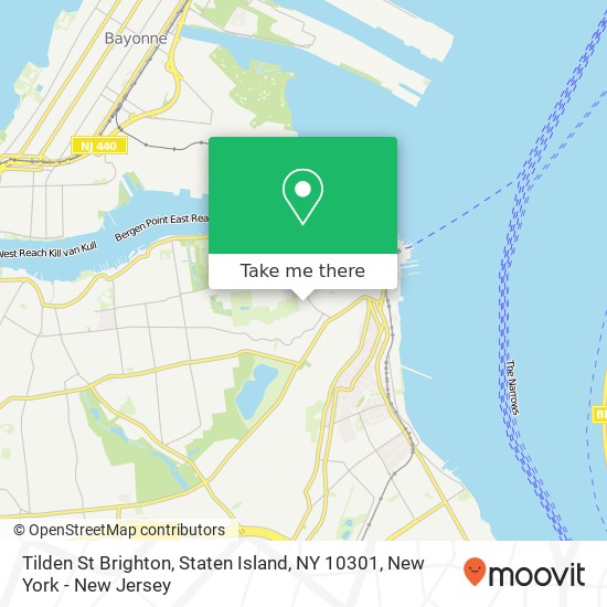 Mapa de Tilden St Brighton, Staten Island, NY 10301