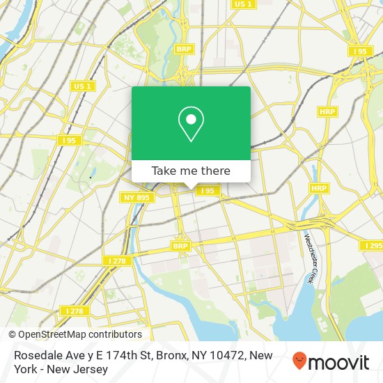 Mapa de Rosedale Ave y E 174th St, Bronx, NY 10472