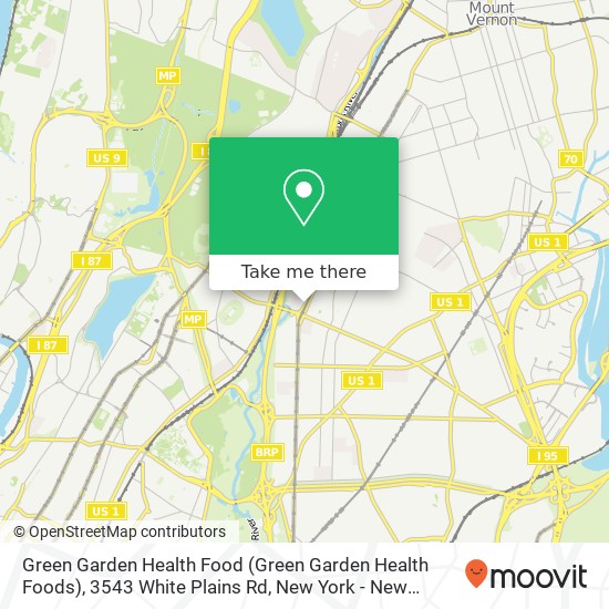 Mapa de Green Garden Health Food (Green Garden Health Foods), 3543 White Plains Rd