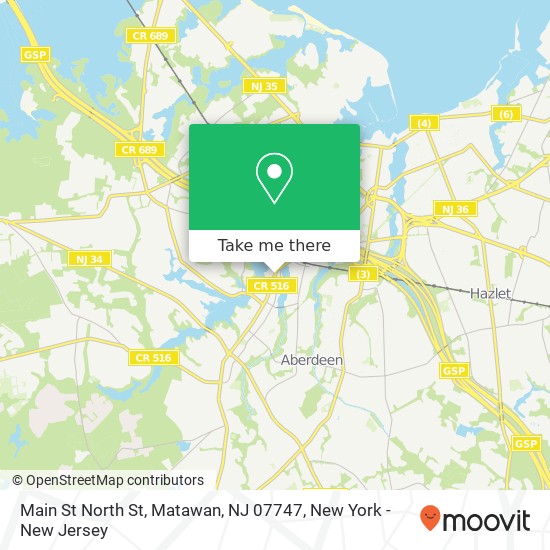 Main St North St, Matawan, NJ 07747 map