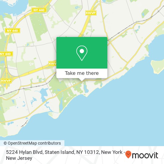 Mapa de 5224 Hylan Blvd, Staten Island, NY 10312
