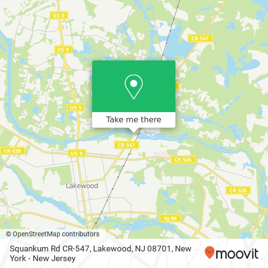 Mapa de Squankum Rd CR-547, Lakewood, NJ 08701