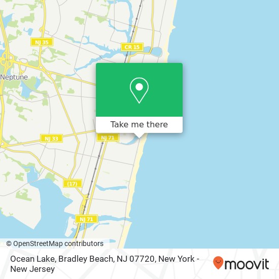 Ocean Lake, Bradley Beach, NJ 07720 map
