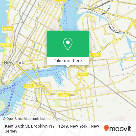 Mapa de Kent S 8th St, Brooklyn, NY 11249