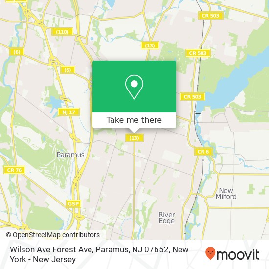 Wilson Ave Forest Ave, Paramus, NJ 07652 map