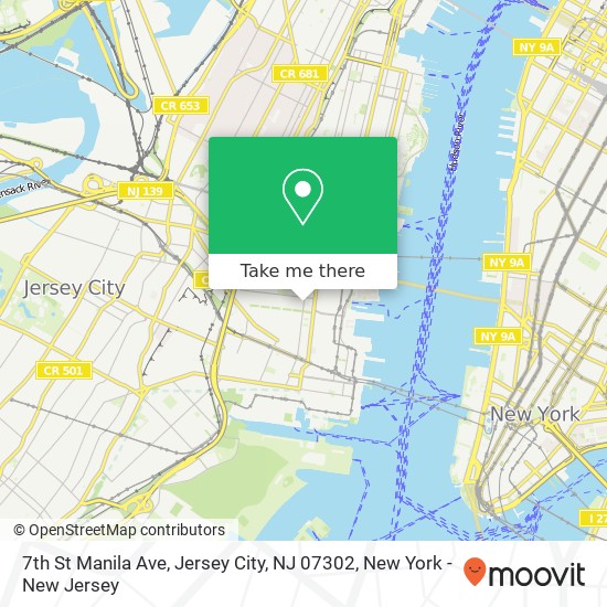 Mapa de 7th St Manila Ave, Jersey City, NJ 07302