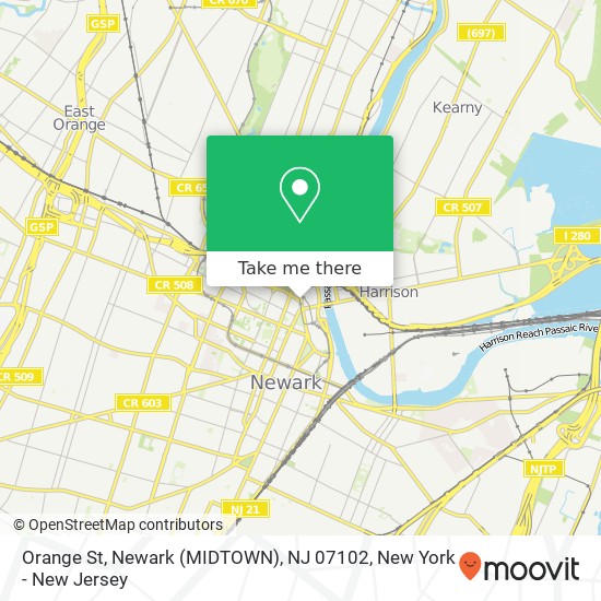 Orange St, Newark (MIDTOWN), NJ 07102 map