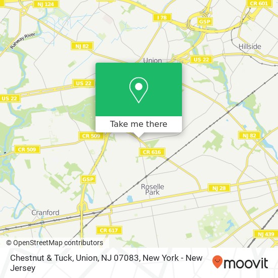 Chestnut & Tuck, Union, NJ 07083 map