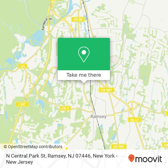Mapa de N Central Park St, Ramsey, NJ 07446