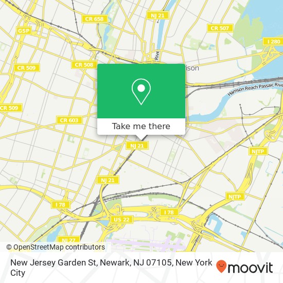 New Jersey Garden St, Newark, NJ 07105 map