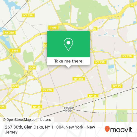 Mapa de 267 80th, Glen Oaks, NY 11004