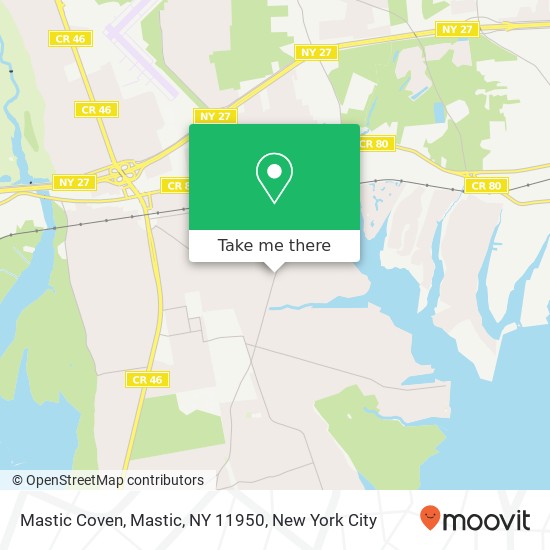 Mapa de Mastic Coven, Mastic, NY 11950