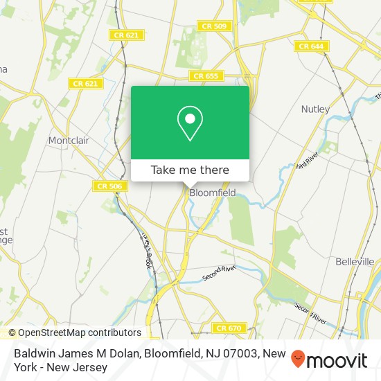 Mapa de Baldwin James M Dolan, Bloomfield, NJ 07003