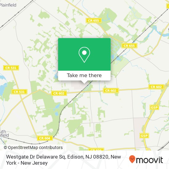 Mapa de Westgate Dr Delaware Sq, Edison, NJ 08820