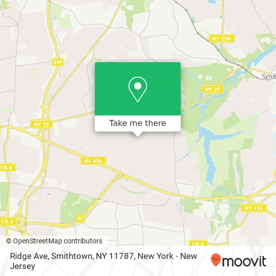 Mapa de Ridge Ave, Smithtown, NY 11787