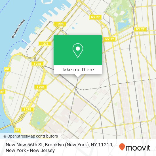 New New 56th St, Brooklyn (New York), NY 11219 map