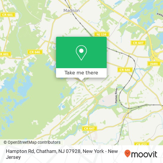 Mapa de Hampton Rd, Chatham, NJ 07928