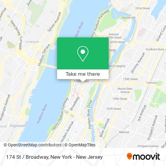 174 St / Broadway map