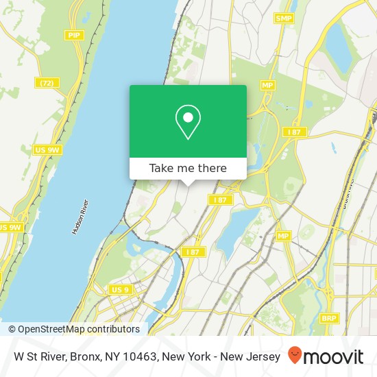 Mapa de W St River, Bronx, NY 10463