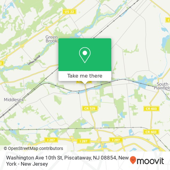 Mapa de Washington Ave 10th St, Piscataway, NJ 08854