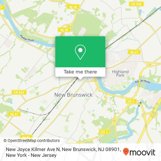 Mapa de New Joyce Kilmer Ave N, New Brunswick, NJ 08901