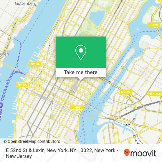 E 52nd St & Lexin, New York, NY 10022 map