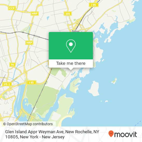 Mapa de Glen Island Appr Weyman Ave, New Rochelle, NY 10805