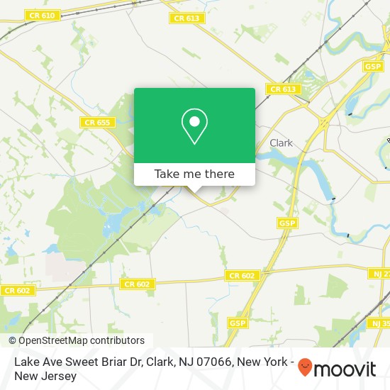 Mapa de Lake Ave Sweet Briar Dr, Clark, NJ 07066