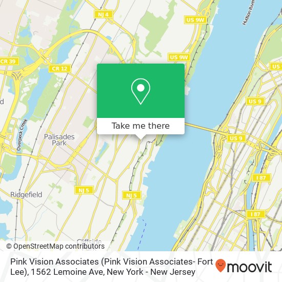 Pink Vision Associates (Pink Vision Associates- Fort Lee), 1562 Lemoine Ave map