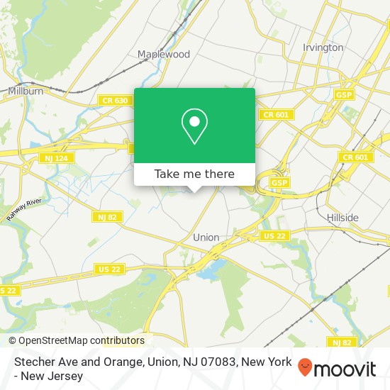 Stecher Ave and Orange, Union, NJ 07083 map