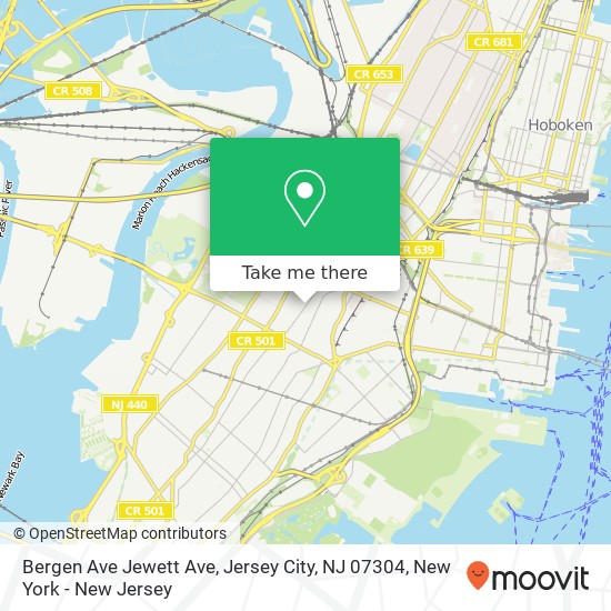 Bergen Ave Jewett Ave, Jersey City, NJ 07304 map