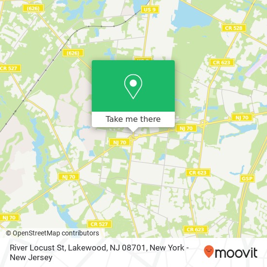 Mapa de River Locust St, Lakewood, NJ 08701