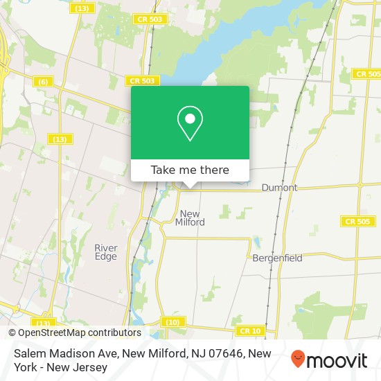 Mapa de Salem Madison Ave, New Milford, NJ 07646