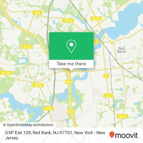 Mapa de GSP Exit 109, Red Bank, NJ 07701