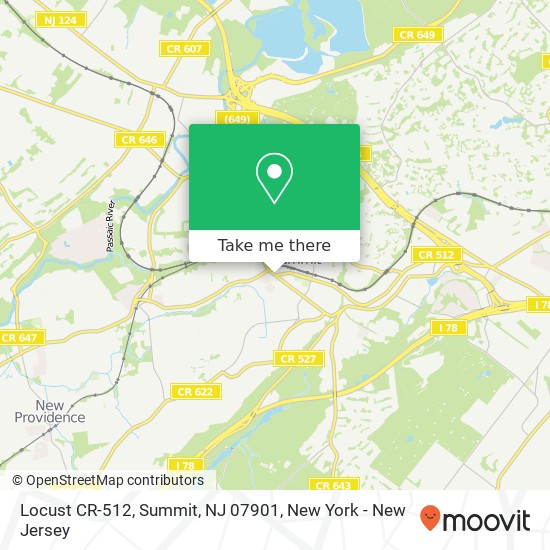 Mapa de Locust CR-512, Summit, NJ 07901