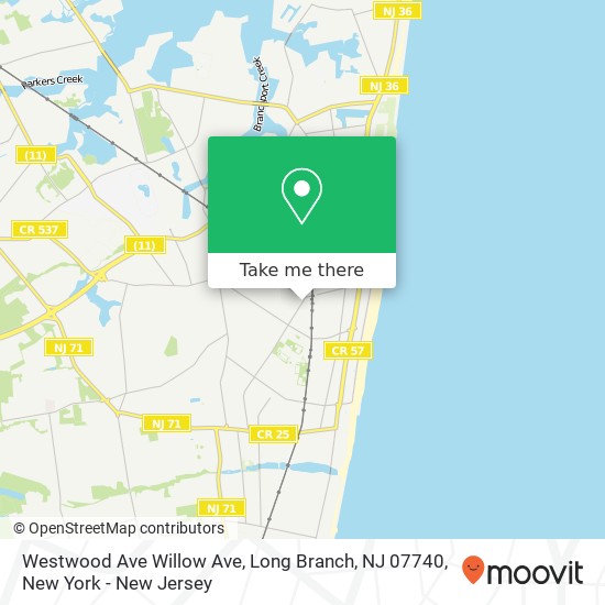 Westwood Ave Willow Ave, Long Branch, NJ 07740 map