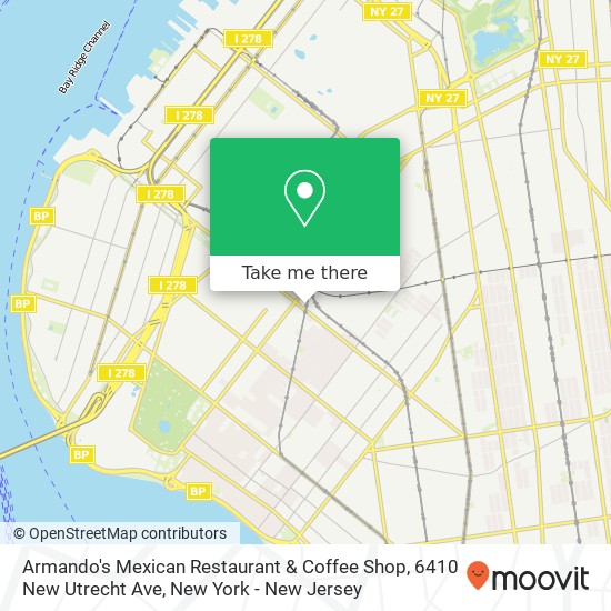 Armando's Mexican Restaurant & Coffee Shop, 6410 New Utrecht Ave map