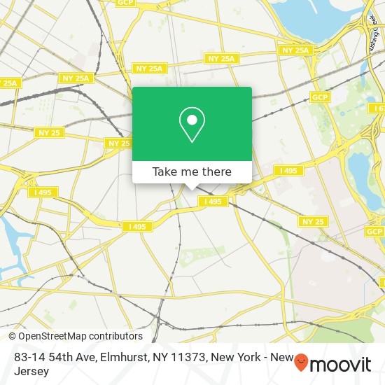 Mapa de 83-14 54th Ave, Elmhurst, NY 11373