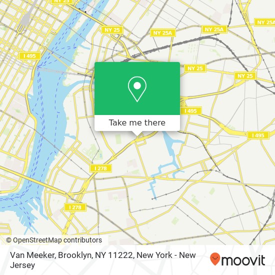 Mapa de Van Meeker, Brooklyn, NY 11222