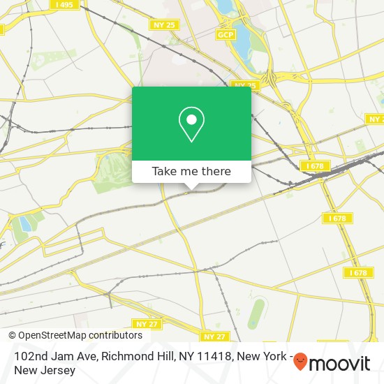 Mapa de 102nd Jam Ave, Richmond Hill, NY 11418