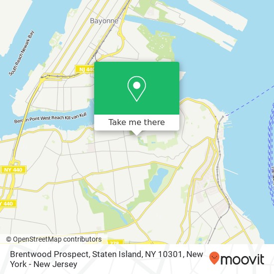 Mapa de Brentwood Prospect, Staten Island, NY 10301