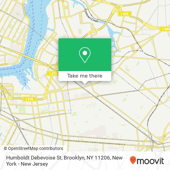 Mapa de Humboldt Debevoise St, Brooklyn, NY 11206