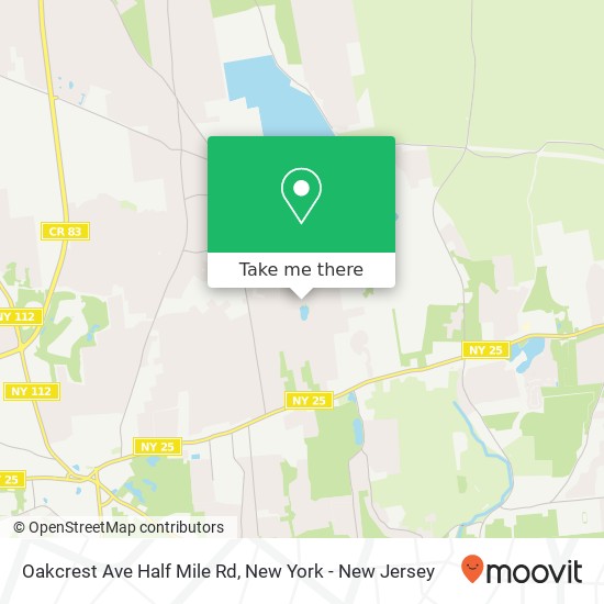 Mapa de Oakcrest Ave Half Mile Rd, Middle Island, NY 11953