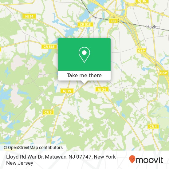 Mapa de Lloyd Rd War Dr, Matawan, NJ 07747