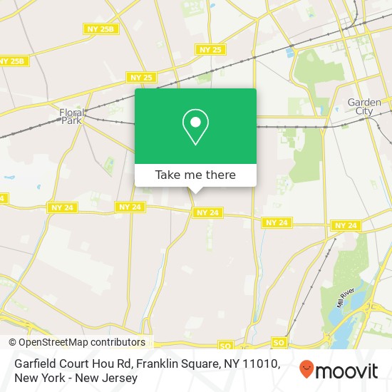 Mapa de Garfield Court Hou Rd, Franklin Square, NY 11010