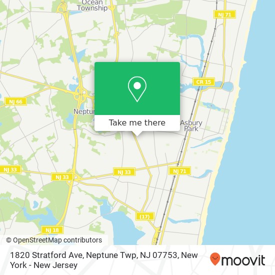 Mapa de 1820 Stratford Ave, Neptune Twp, NJ 07753