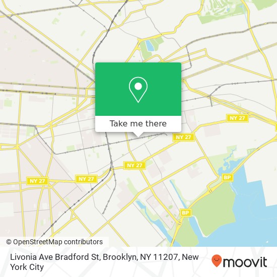 Livonia Ave Bradford St, Brooklyn, NY 11207 map